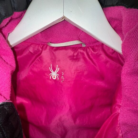 Spyder ThermaWeb Jacket Womens M Puffer Performance Full Zip Storm Flap Black - Picture 5 of 7